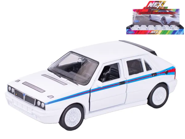 Mikro trading Sestavený kovový model auta Lancia Delta HF Martini na zpětný chod - 11,5 cm
