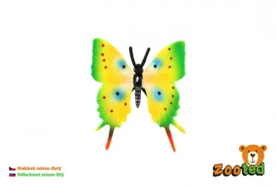Teddies Motýl tropický Papilio/otakárek zeleno-žlutý - zooted - 5,5 cm