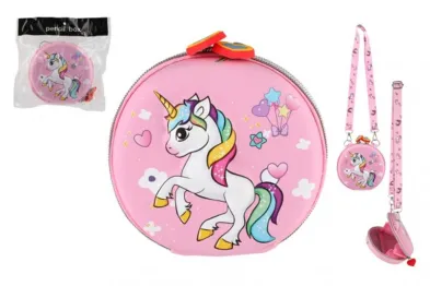 Teddies Kabelka - Peněženka JEDNOROŽEC - dětská se šňůrkou - 14 cm