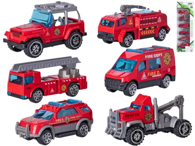 Mikro trading Auta hasičská na volný chod - 6 ks