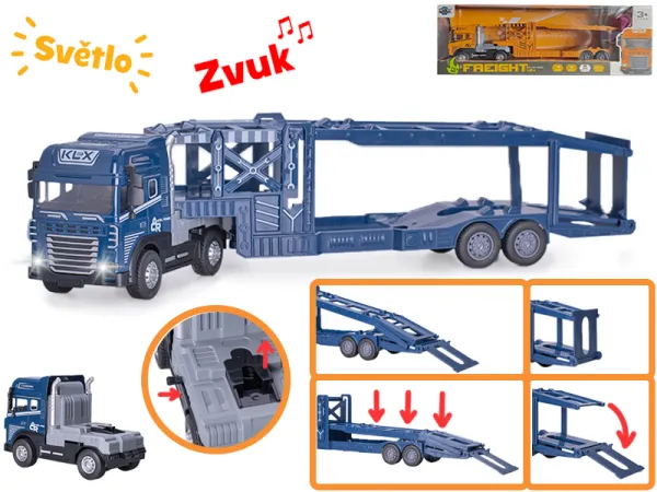 Mikro trading Přepravník aut - 40 cm - na setrvačník - se světlem a zvukem