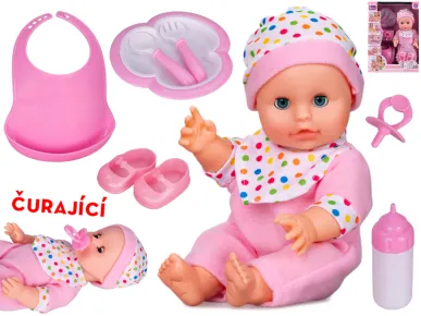 Mikro trading Miminko mrkací, čůrající - 30 cm - s doplňky v krabičce