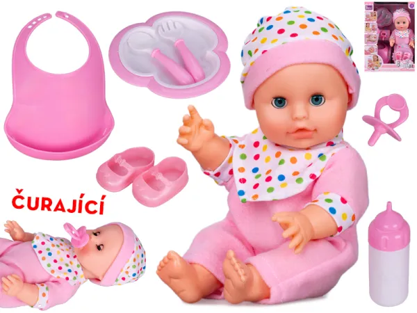 Mikro trading Miminko mrkací, čůrající - 30 cm - s doplňky v krabičce