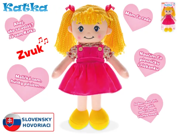 Mikro trading Panenka Katka - měkké tělo - 39 cm - slovensky mluvící blondýnka