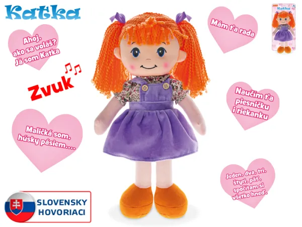 Mikro trading Panenka Katka - měkké tělo - 39 cm - slovensky mluvící zrzka