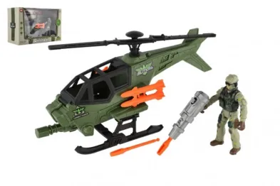 Teddies Vojenská sada - Helikoptéra + voják s doplňky