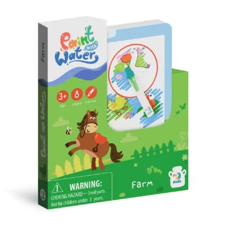 Teddies Kouzelné malování vodou - Farma - blok 8 listů + štětec