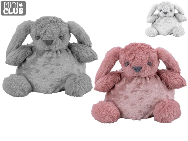 Mikro trading Mini Club - Zajíček plyšový s texturou s chrastítkem - 16 cm