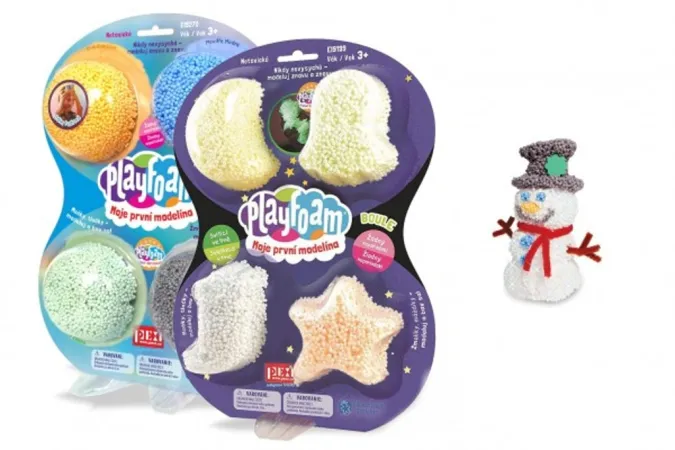 Pexi PlayFoam - Modelína / Plastelína kuličková 1+1 sada 4pack B + 4pack svítící