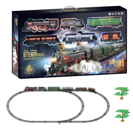 Sparkys Elektrická vláčkodráha - Parní lokomotiva s kouřem, světlem a zvukem - 89 ks