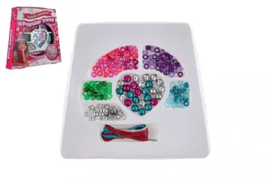 Teddies Korálky plastové barevné - mix se šňůrkou
