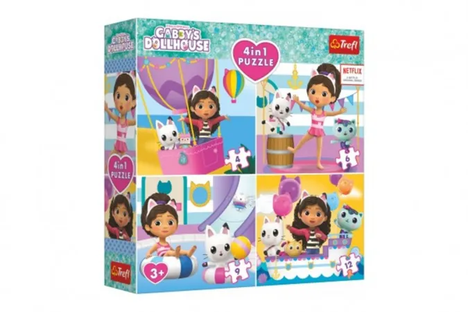 Trefl Puzzle - Gabby's Dollhouse: Gabby - 4, 6, 9 a 12 dílků
