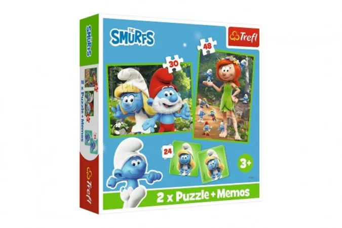 Trefl Puzzle - Šmoulové - 30, 48 dílků + pexeso