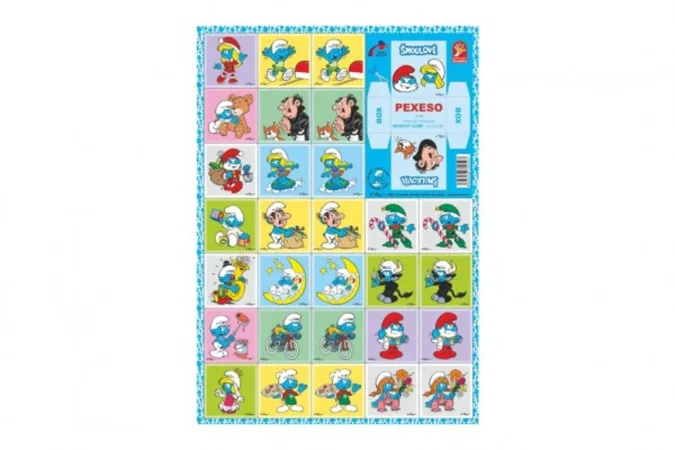 Akim Pexeso papírové - Šmoulové - společenská hra - 32 obrázkových dvojic