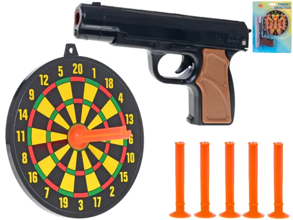 Mikro trading Pistole na přísavky - 15 cm - s terčem