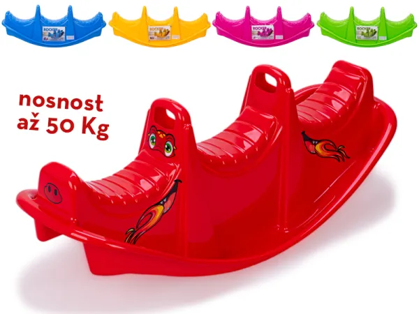 Mikro trading Houpačka plastová 101 x 37 x 39 cm - se samolepkami