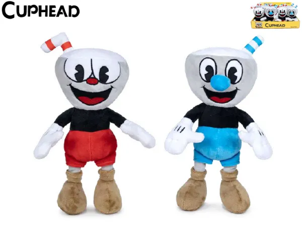 Mikro trading Cuphead & Mugman - plyšová postava - 25 cm - 2 druhy