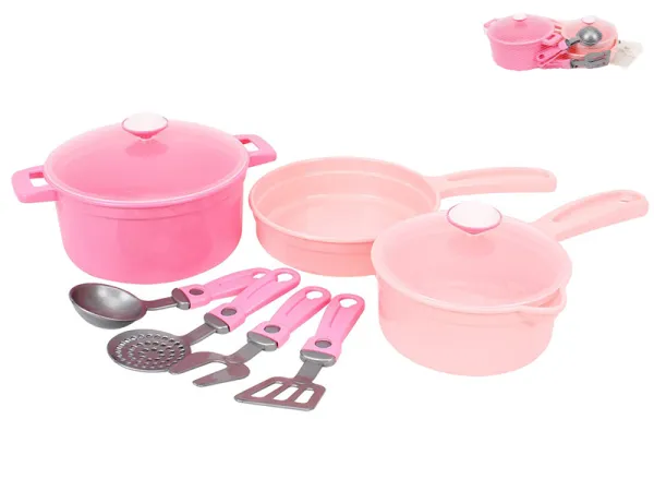 Mikro trading Sada nádobí - 9 ks - růžová