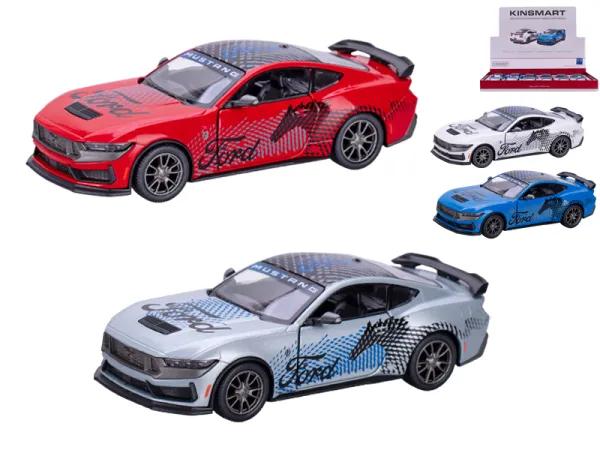 Mikro trading Sestavený kovový model auta Ford Mustang Dark Horse Livery - zpětný chod