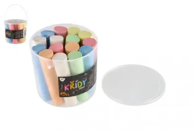 Teddies Křídy barevné chodníkové - 15 ks v kyblíku