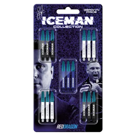 Red Dragon Sada násadek Gerwyn Price Iceman - Nitro Ionic - Collection Card