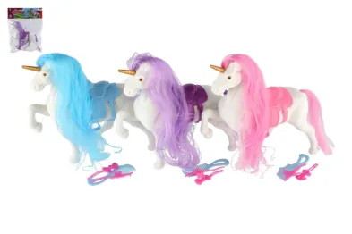 Teddies Jednorožec se sedlem - česací s doplňky - 3 barvy