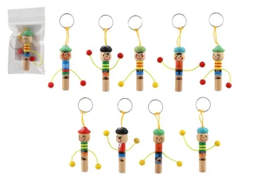 Teddies Píšťalka - PANÁČEK přívěsek s poutkem - 8  cm - mix druhů