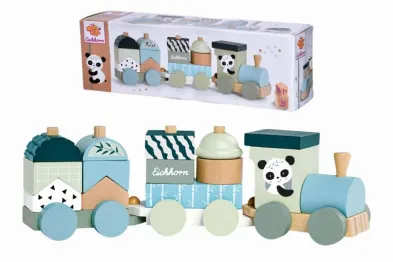 Simba Toys Dřevěný vláček skládačka - Panda