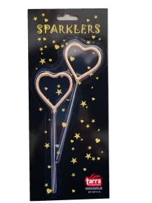 Teddies Prskavky ve tvaru srdce - 2 ks - zlatá