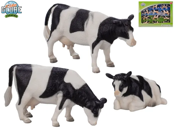 Mikro trading Kids Globe Farming - Kráva černobílá - 12 ks