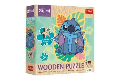 Trefl Puzzle dřevěné nepravidelné tvary - Lilo a Stitch - 50 dílků