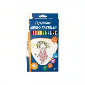 PRIMO Pastelky trojboké JUMBO - 12 ks - ořezávátko