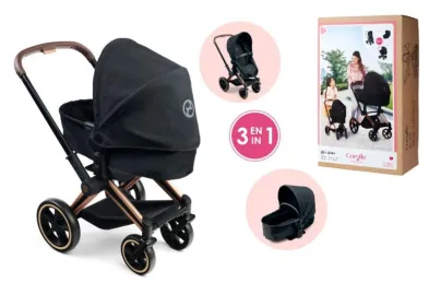 Corolle Kočárek Cybex Black 3v1 - pro panenky 36 - 52 cm
