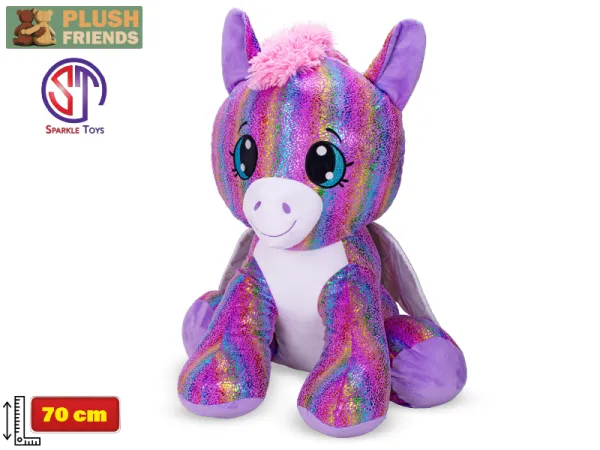 Mikro trading Plush Friends - Star Sparkle: Pegas plyšový - 70 cm - sedící