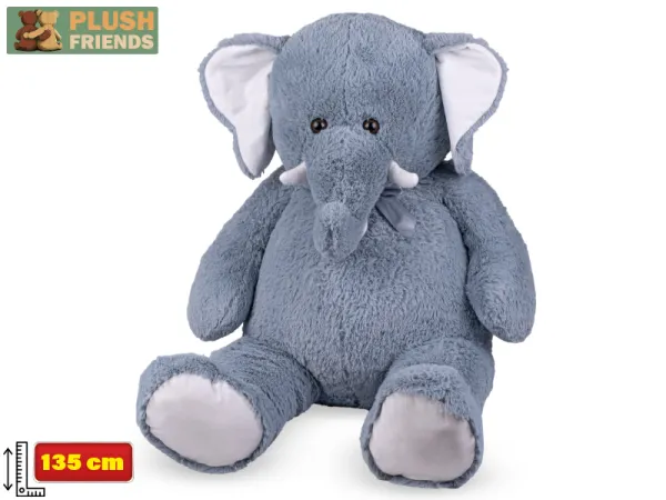 Mikro trading Plush Friends - Slon plyšový s mašlí - 135 cm