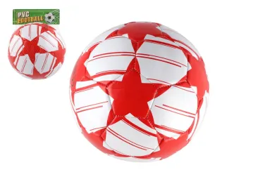 Teddies Míč fotbalový nafouknutý - 23 cm - šitý - červenobílá