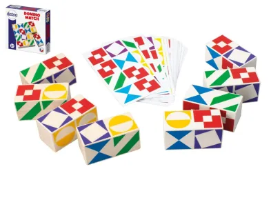Detoa Domino match - společenská hra - dřevo