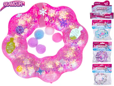 Mikro trading Glamour - Náramek strečový s flitry a doplňky - 8,5 cm