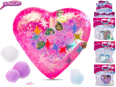 Mikro trading Glamour - Srdce strečové s flitry a doplňky - 6 cm