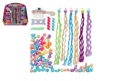 Teddies Sada korálků a copánků na vlasy