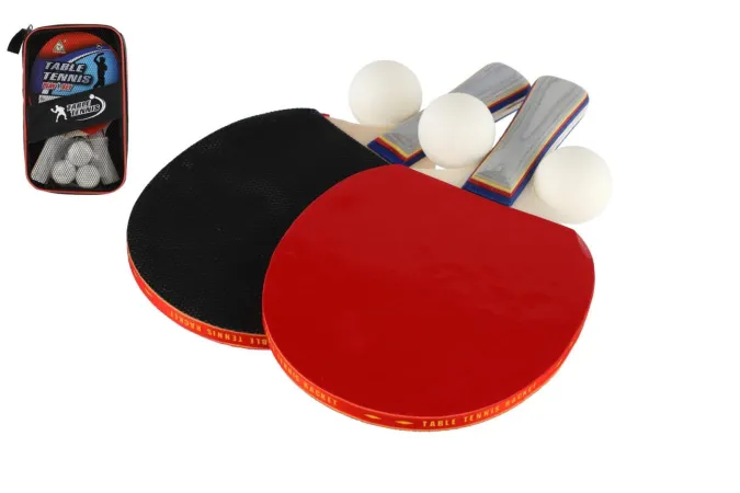 Teddies Sada stolní tenis ping pong 2 ks pálky + 3 míčky v pouzdru