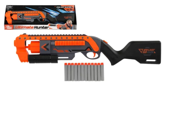 Teddies Pistole na pěnové náboje - 57 cm + 12 ks nábojů