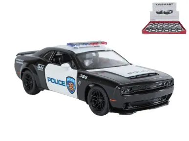 Mikro trading Sestavený kovový model auta Kinsmart Dodge Challenger SRT Demon 170 - policejní - 13 cm