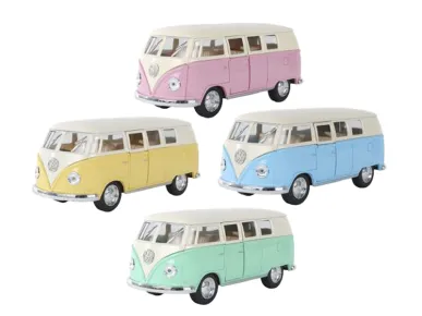 Mikro trading Sestavený kovový model autobusu Kinsmart Volkswagen Classic Bus 1962 - 13 cm - zpětný chod
