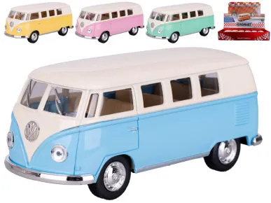 Mikro trading Sestavený kovový model autobusu Kinsmart Volkswagen Classic Bus 1962 - 13 cm - zpětný chod