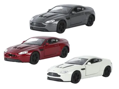 Mikro trading Sestavený kovový model auta Welly Aston Martin Vantage - 12 cm - zpětný chod