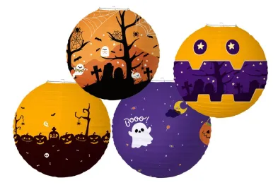 Teddies Lampion koule - Halloween papír - průměr 30 cm (bez hůlky)