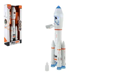Teddies Raketa vypouštějící páru - 36 cm - na baterie se zvukem se světlem s doplňky