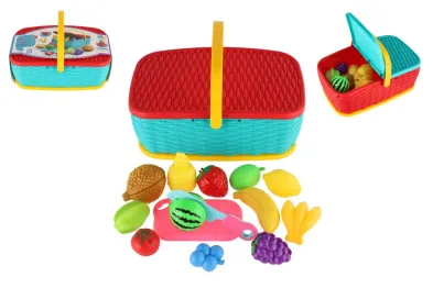 Teddies Piknikový košík - ovoce / zelenina krájecí - 15 ks