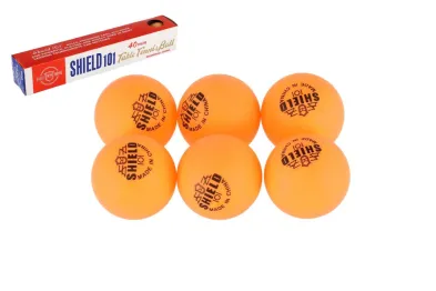 Teddies SHIELD - Míčky na stolní tenis - 6 ks - bezešvé - žlutá